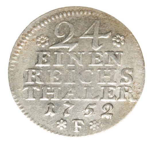 1/24 thaler 1752 Frédéric II le Grand Allemagne Magdebourg F