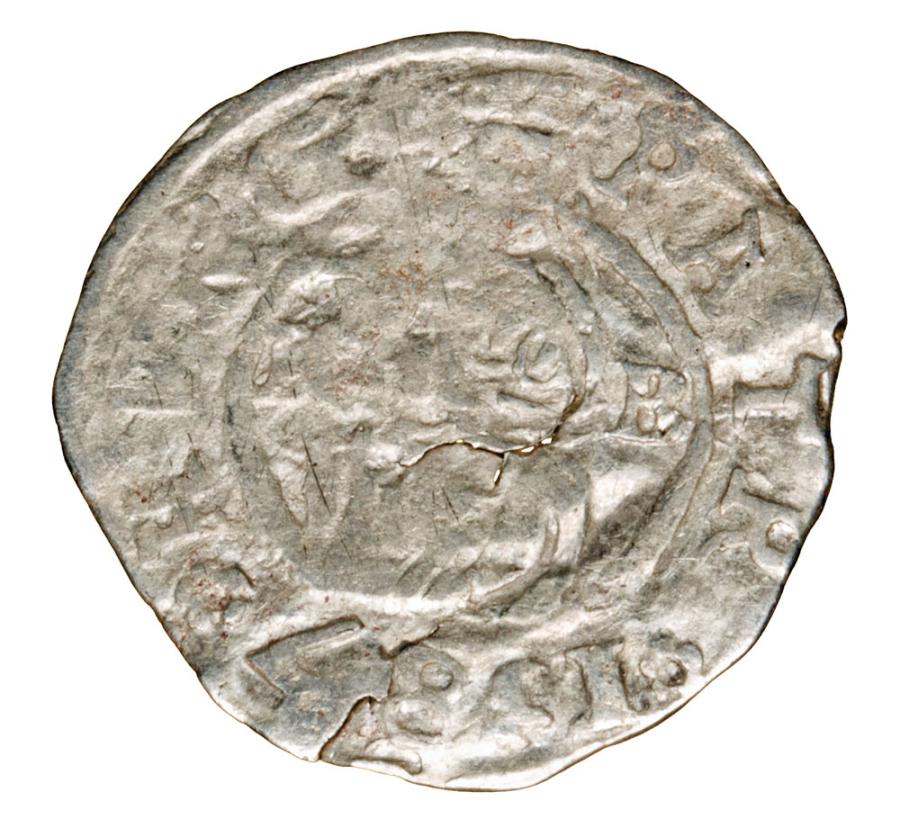 Denier 1587 Rodolphe II Habsbourg Hongrie Kremnica