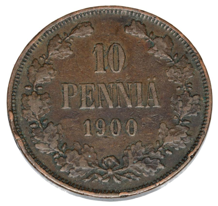 Pièce de 10 pence de 1900 Nicolas II, Finlande russe, Helsinki