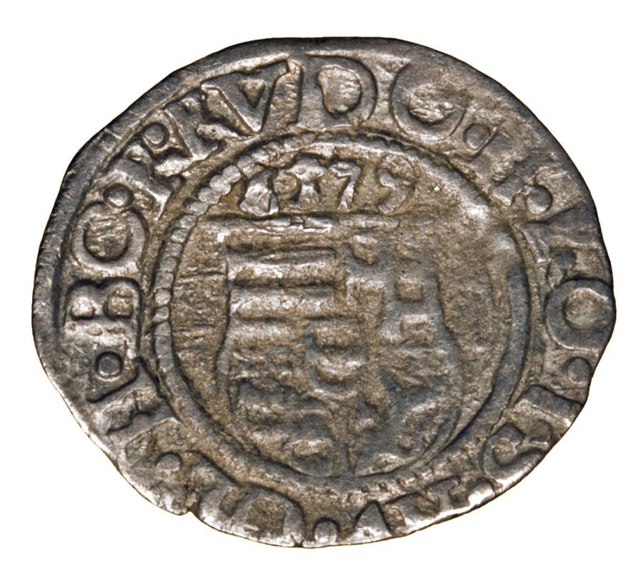Denier 1579 Rodolphe II Habsbourg Hongrie Kremnica