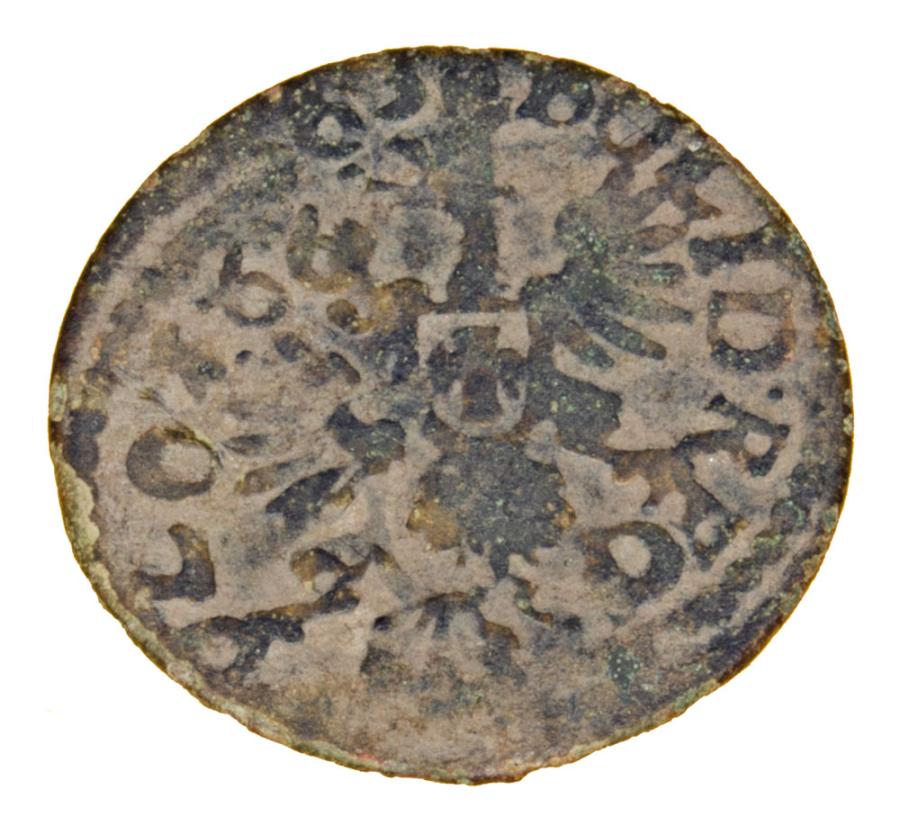 Szeląg 1663 Jan Kazimierz Pologne Ujazdów