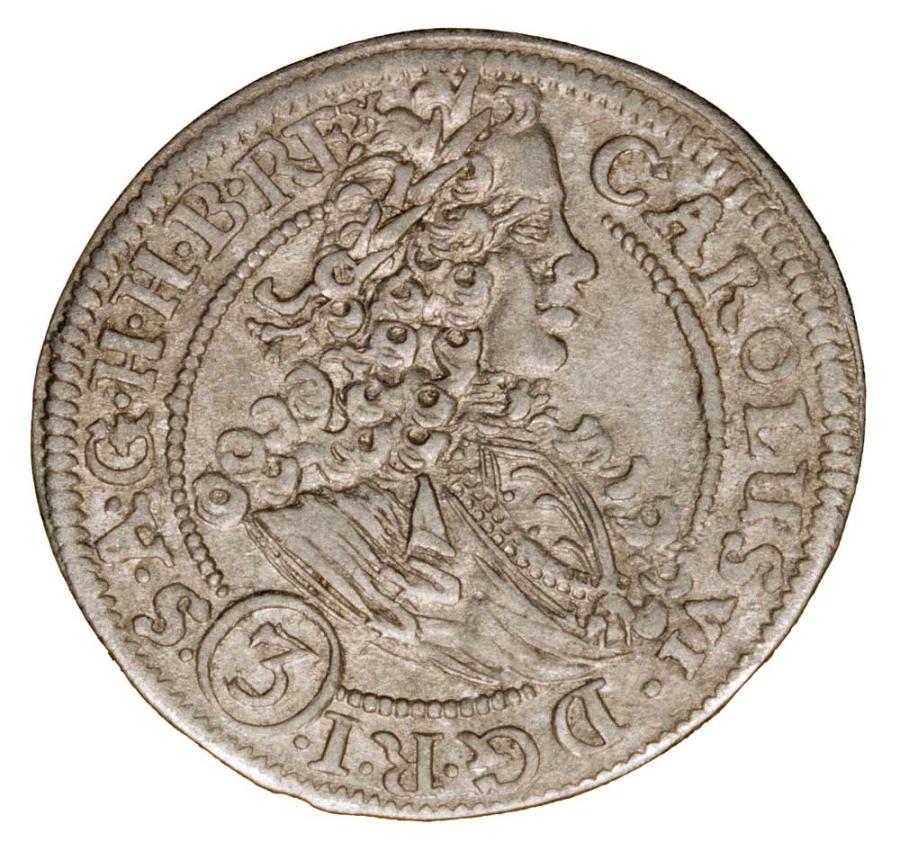 3 kreuzer 1712 Charles VI Habsbourg Silésie Wrocław