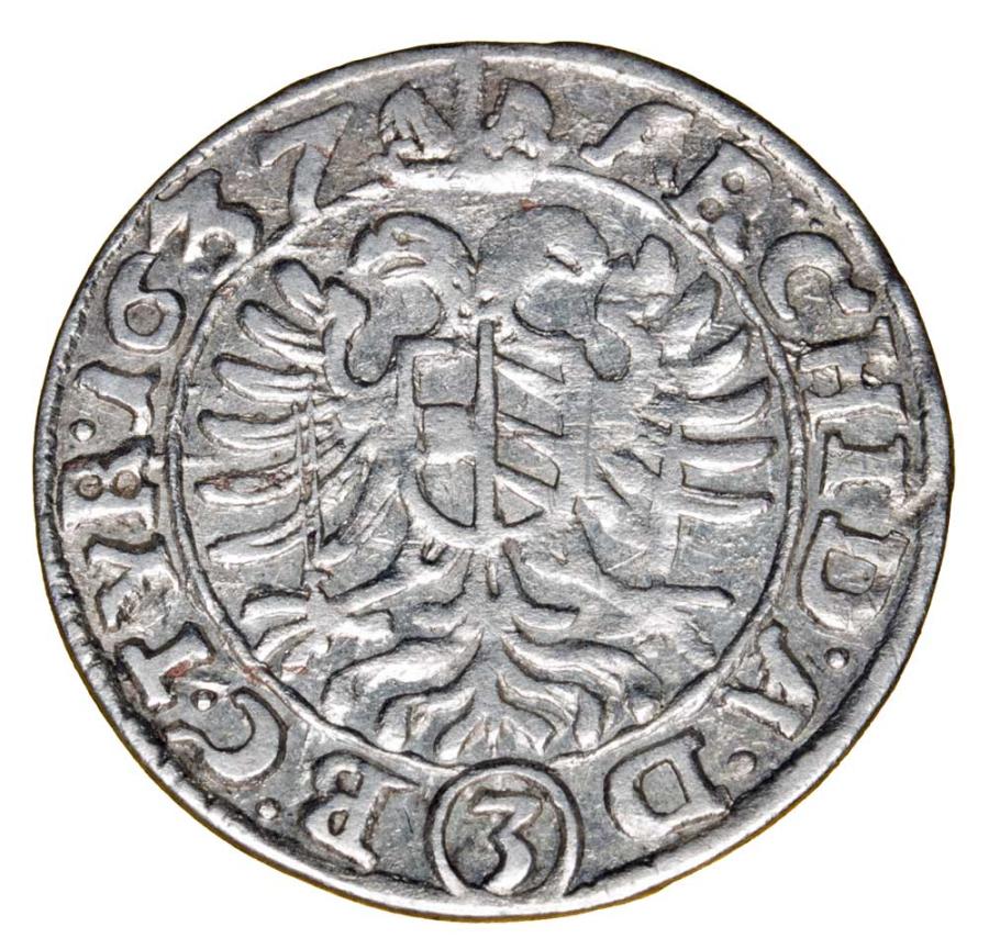 3 krajcary 1637 Ferdinand III Habsbourg Silésie Wrocław