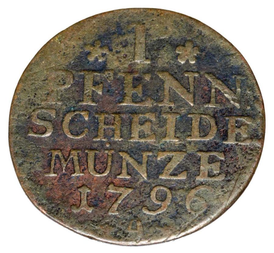 1 pfennig 1796 Frédéric-Guillaume II Brandebourg Berlin A