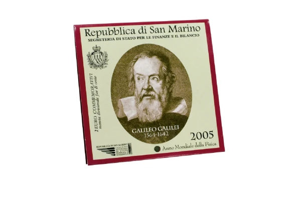 La carte 2 Euro 2005 Saint-Marin Galilée est vendue sous blister.