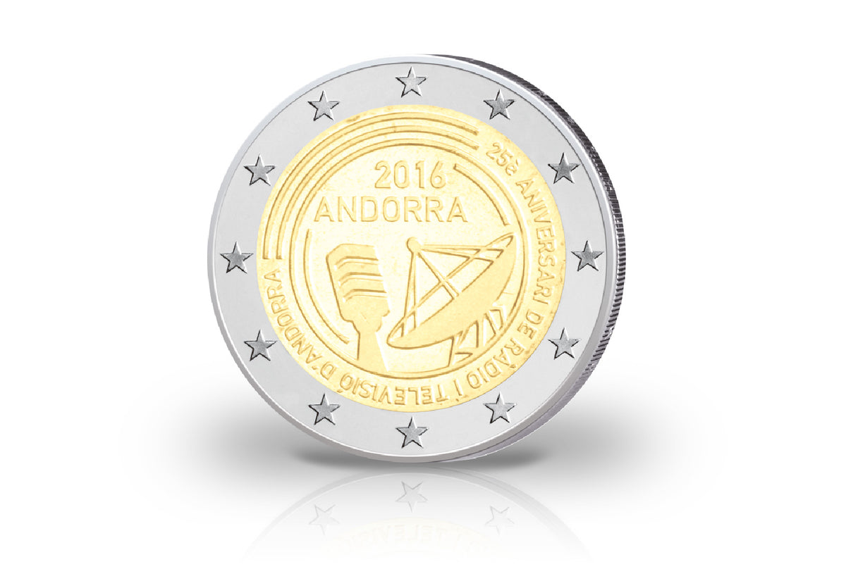 2 euros 2016 Andorre 25 ans de diffusion en Coincard
