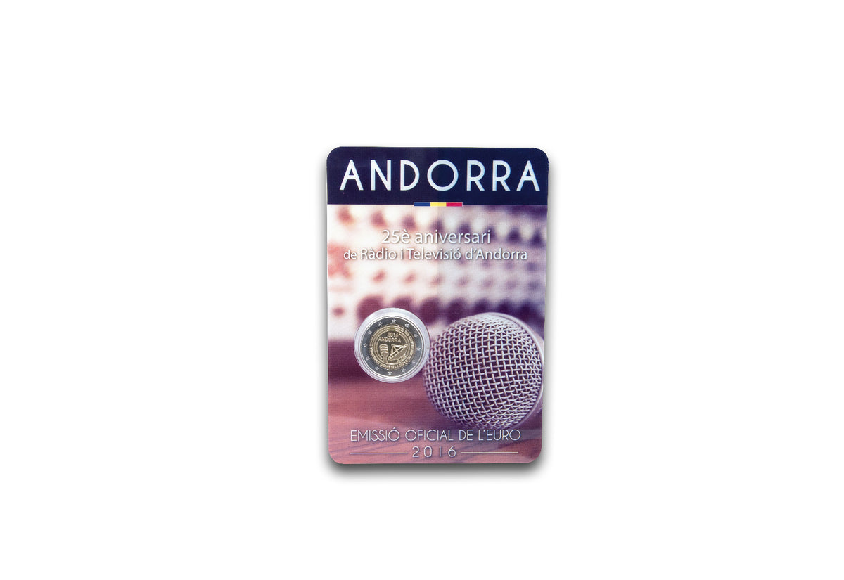 2 euros 2016 Andorre 25 ans de diffusion en Coincard