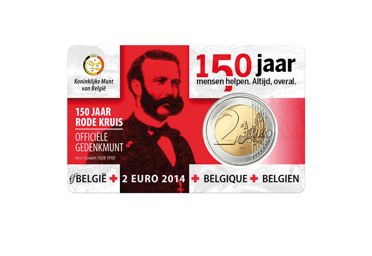 Pièce de 2 euros 2014 Belgique commémorant le 150e anniversaire de la Croix-Rouge