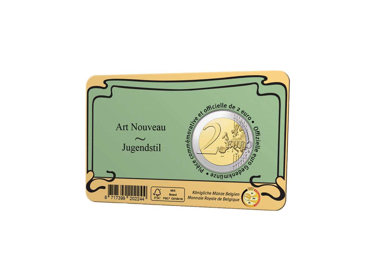 2 euros 2023 Belgique Art Nouveau Bruxelles st en Coincard