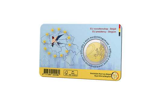2 euros Belgique 2024 Présidence du Conseil de l'UE en Coincard st