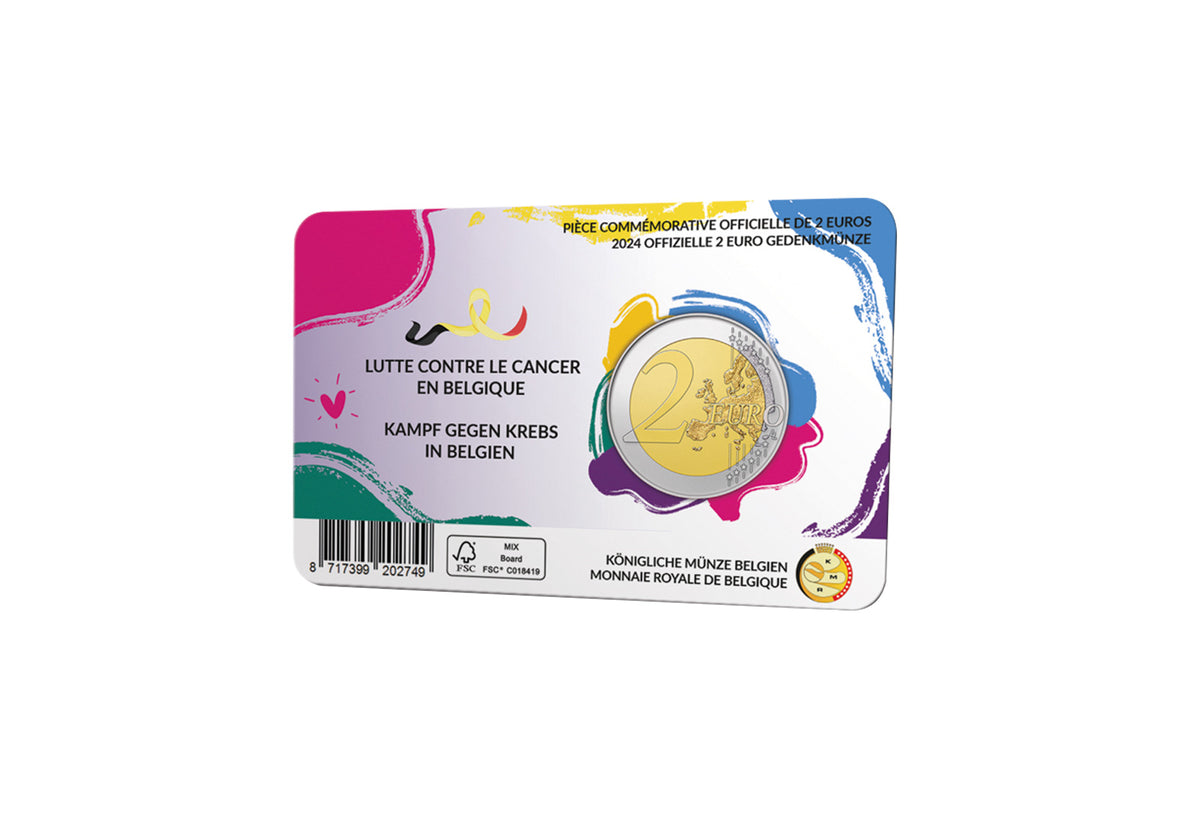2 euros 2024 Belgique Lutte contre le cancer en Belgique sur Coincard