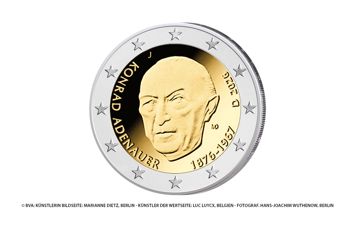 Pièce de 2 euros 2026 Allemagne Konrad Adenauer Monnaie de notre choix