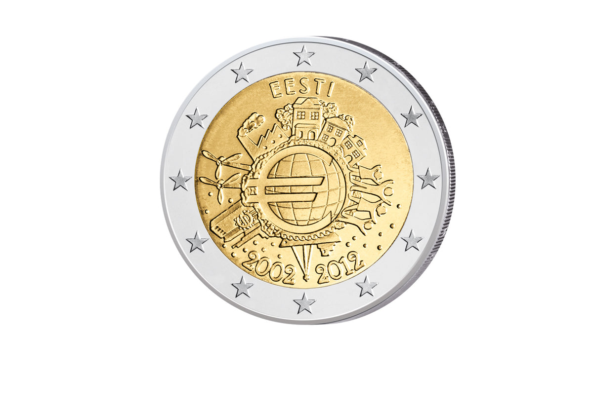 2 Euro 2012 Estonie 10 ans émission conjointe en espèces bfr.