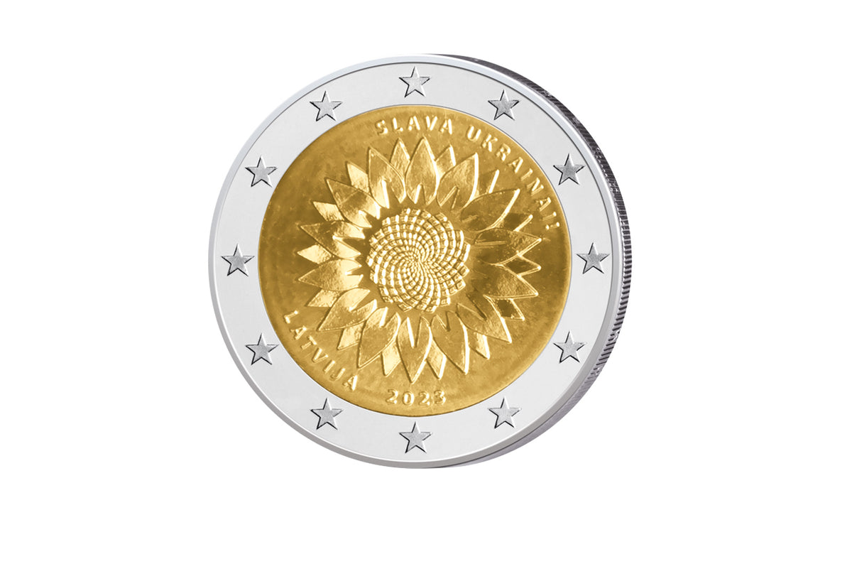 2 Euro 2023 Lettonie Tournesol ukrainien bfr.