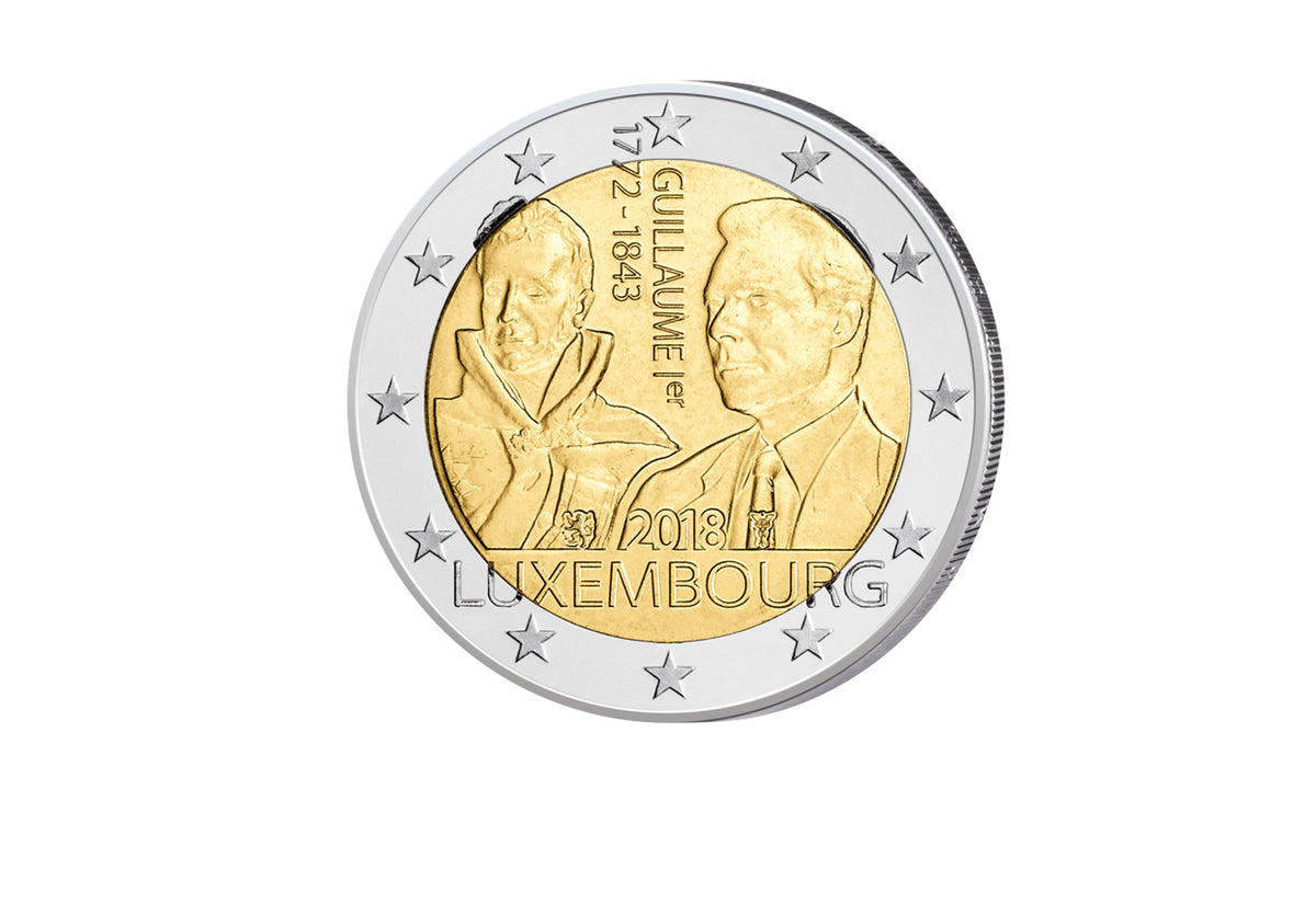 2 euros 2018 Luxembourg 175e anniversaire de la mort de Guillaume Ier.