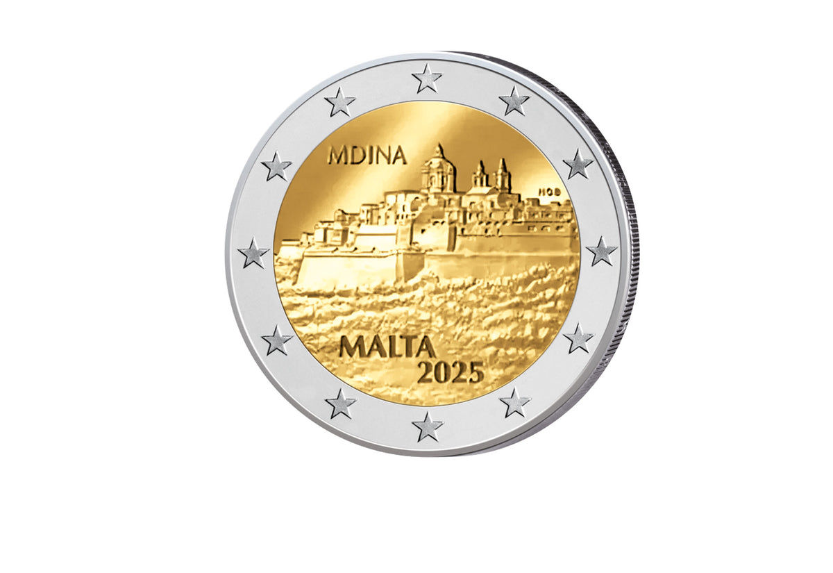 2 Euro 2025 Malte Villes maltaises avec remparts Mdina