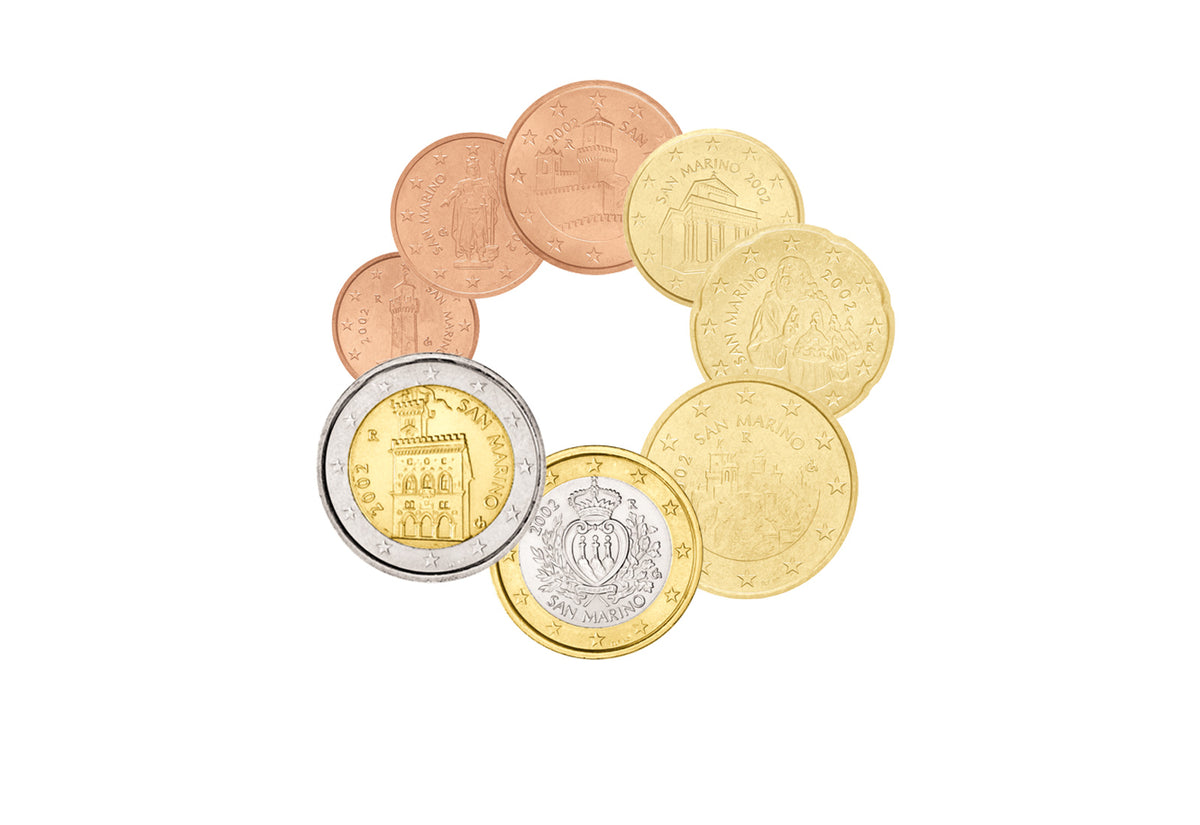 Coffret de pièces de Saint-Marin 2002 (à l'exclusion de la pièce de 5 euros en argent)