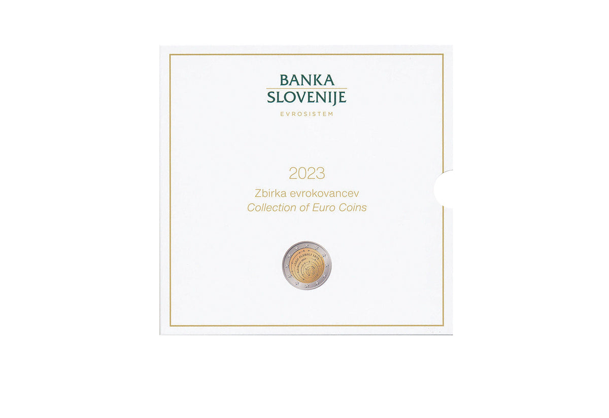 Coffret de pièces slovènes 2023 sous blister comprenant une pièce de 3 euros
