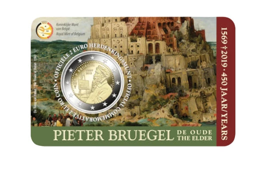 Pièce de 2 euros 2019 Belgique 450e anniversaire de la mort de Pieter Bruegel (Coincard)