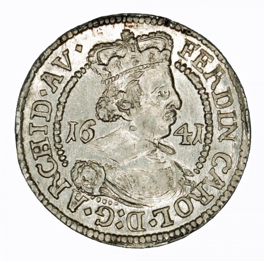 3 krajcary 1641 Ferdinand Charles Autriche Tyrol Hall