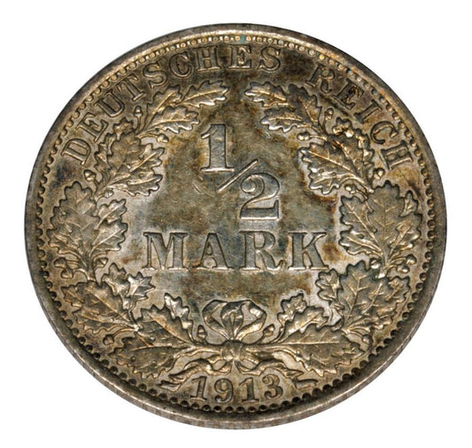 1/2 mark 1913 A Wilhelm II Hohenzollern Allemagne Berlin