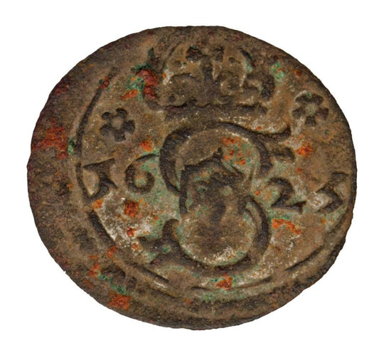 Denier 1623 Sigismond III Vasa Pologne Łobżenica