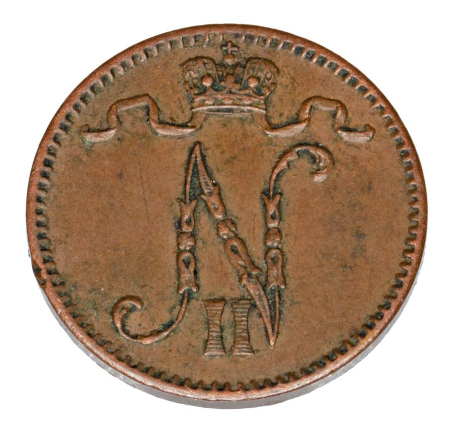 Pièce de 1 penny de 1913 Nicolas II Finlande Occupation russe Helsinki