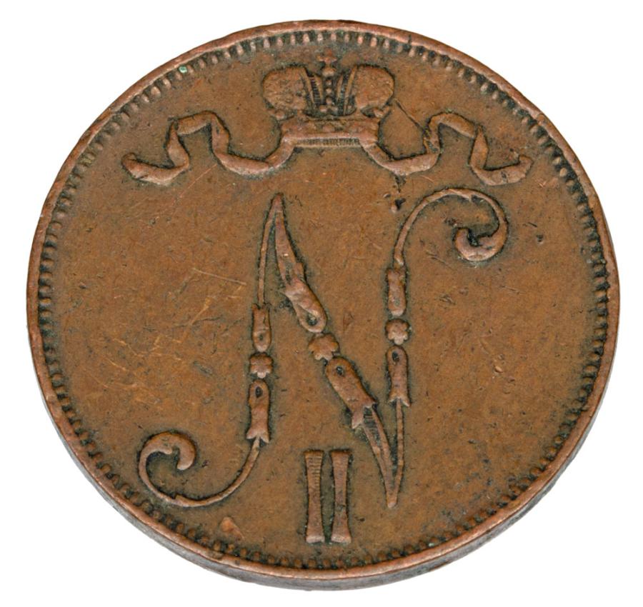 Pièce de 5 pence 1905 Nicolas II Finlande russe Helsinki