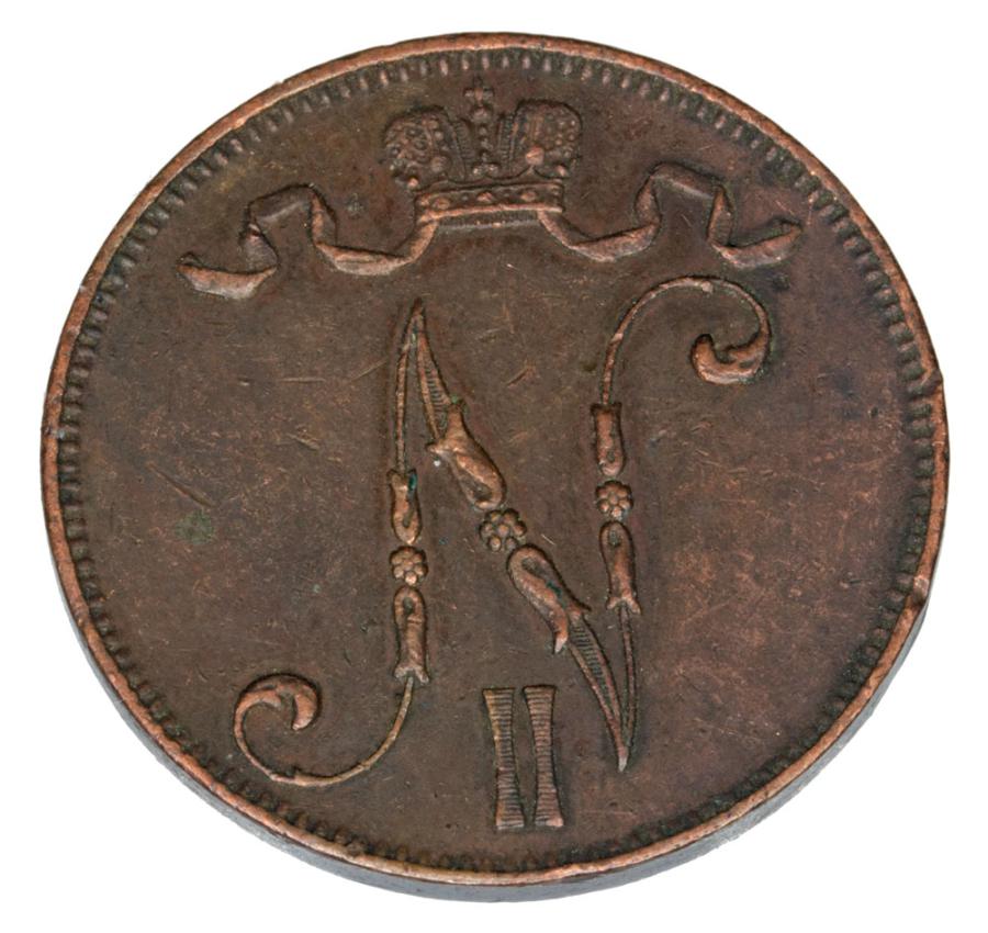 Pièce de 5 pence 1911 Nicolas II Finlande russe Helsinki