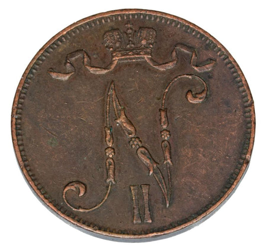 Pièce de 5 pence 1911 Nicolas II Finlande russe Helsinki