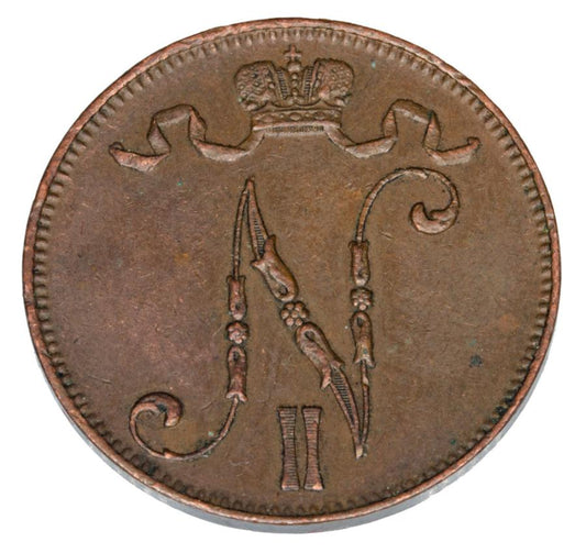 Pièce de 5 pence 1914 Nicolas II Finlande russe Helsinki