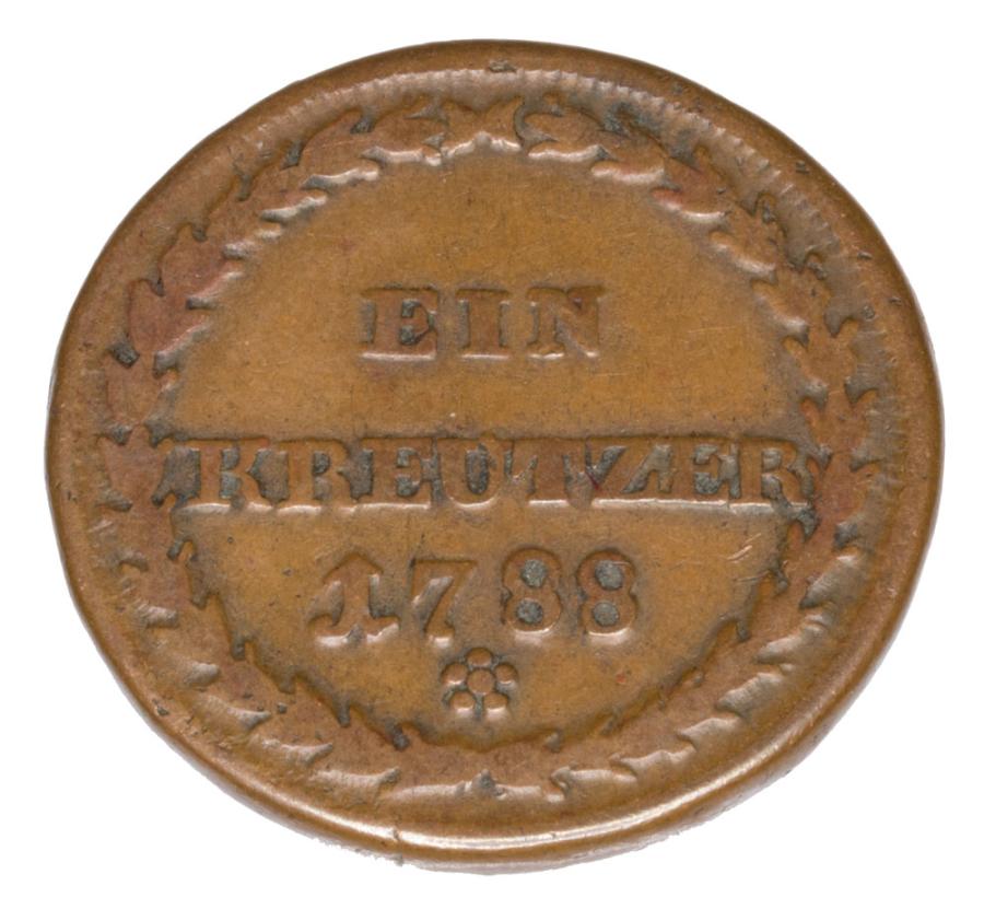 1 kreuzer 1788 Charles II Palatinat des Deux Ponts Zweibrucken