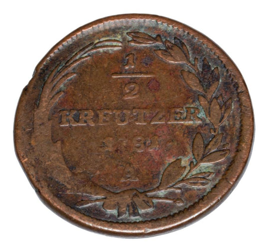 1/2 kreuzer 1781 Joseph II Habsbourg Autriche Vienne