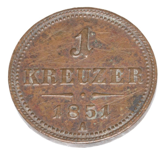 1 kreuzer 1851 François-Joseph Ier d'Autriche Vienne