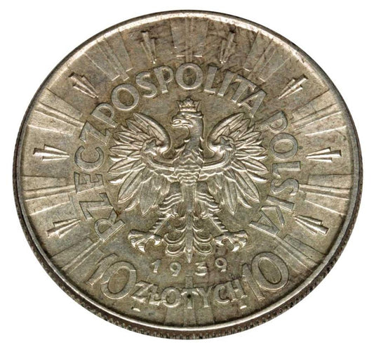 10 zlotys 1939 Deuxième République Polonaise Józef Piłsudski Varsovie