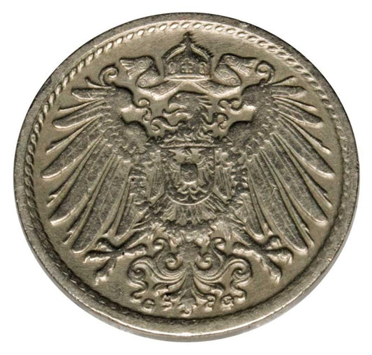 5 pfennig 1906 Guillaume II Hohenzollern Allemagne Karlsruhe G