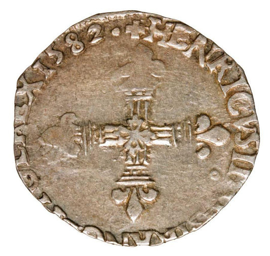 1/4 écu 1582 Henri de Valois France Rennes