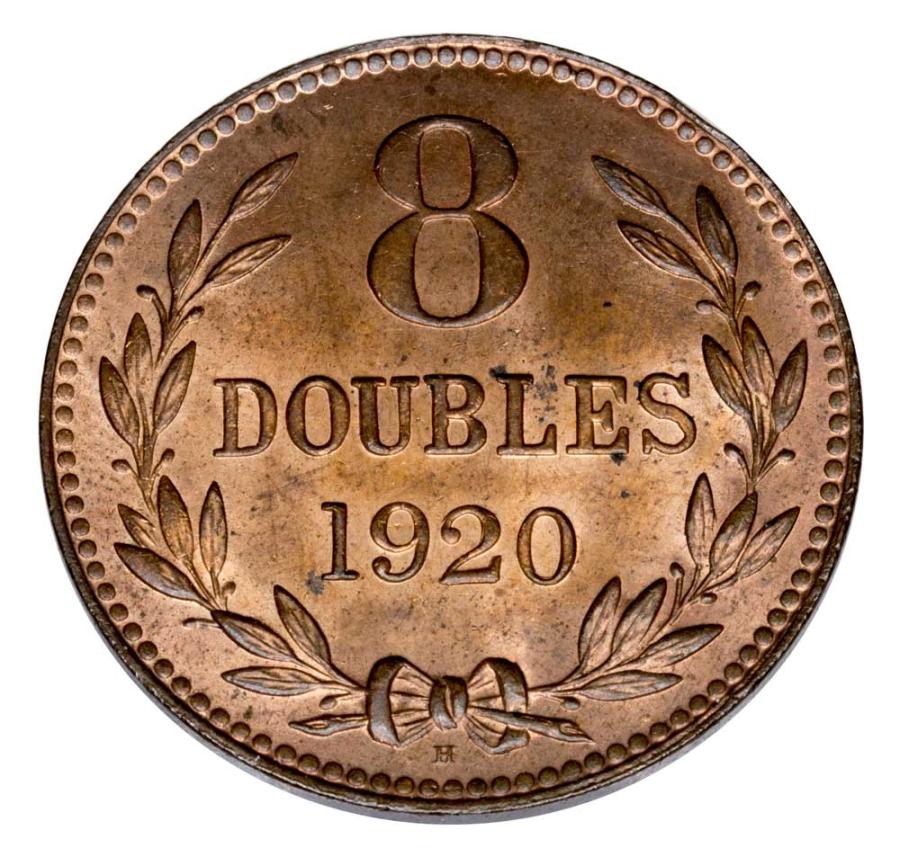 8 doubles 1920 Grande-Bretagne Guernesey Birmingham H