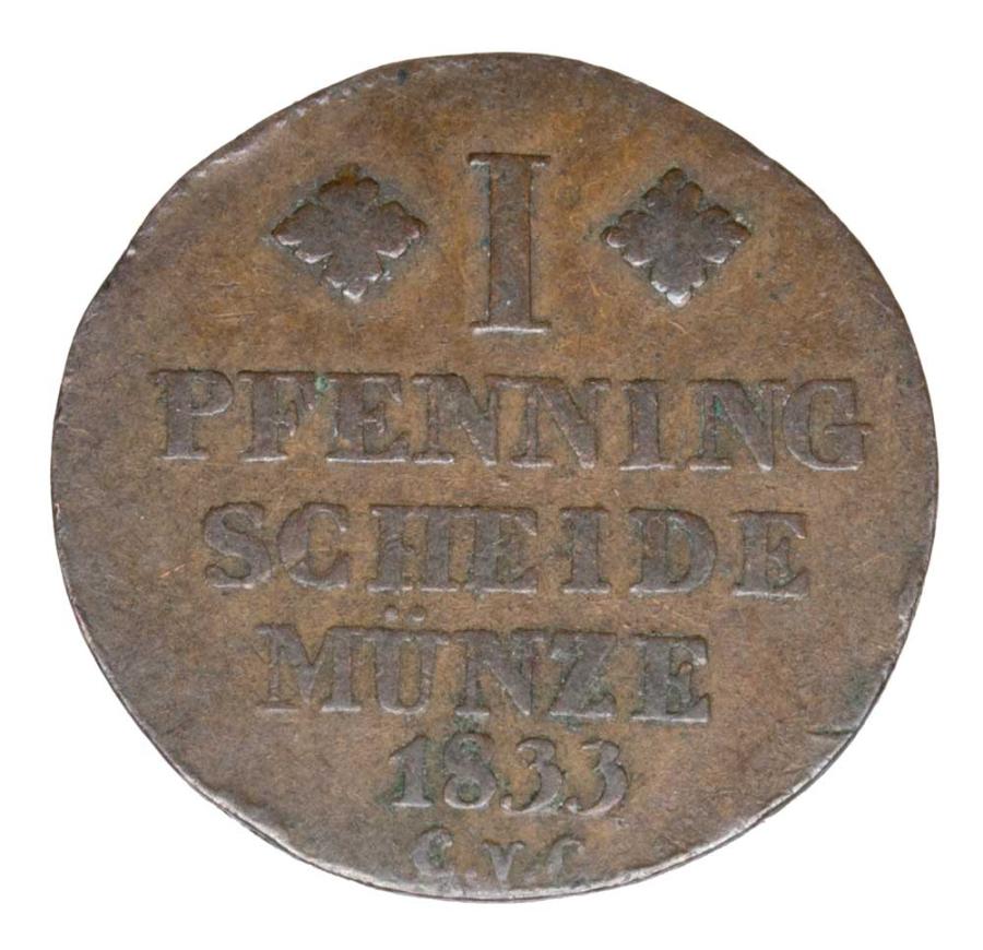 1 pfennig 1833 Wilhelm Allemagne Brunswick