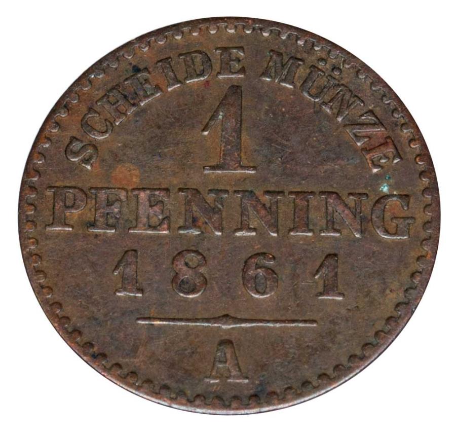 1 pfennig 1861 Guillaume Ier de Hohenzollern Allemagne Berlin