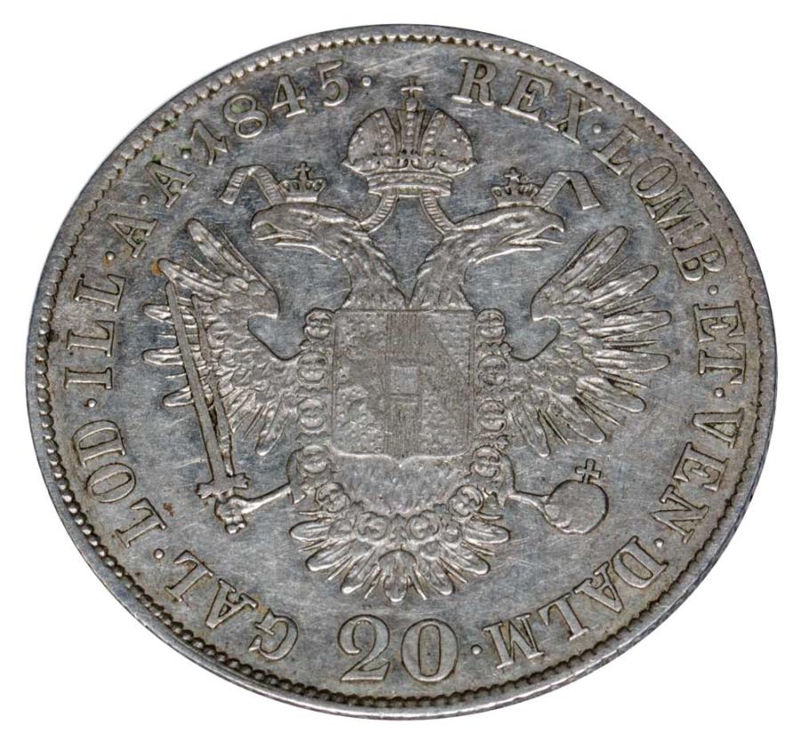 20 kreuzer 1845 Ferdinand Ier Habsbourg Autriche Prague C