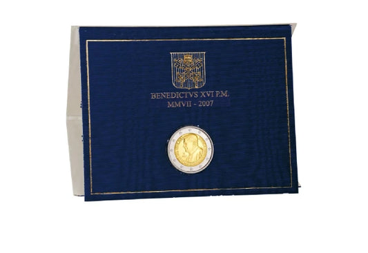 Pièce de 2 euros 2007 Vatican 80e anniversaire du pape Benoît XVI (emballage blister)