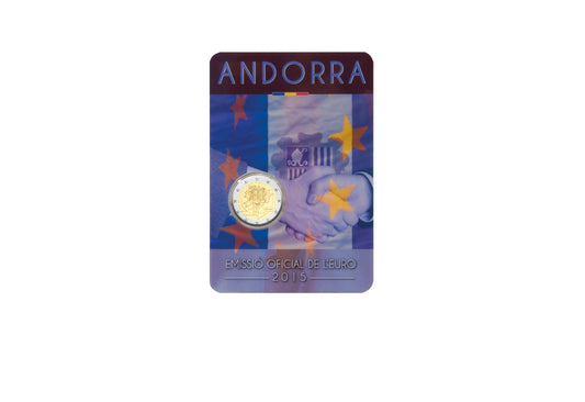 Pièce de 2 euros 2015 Andorre 25 ans d'union douanière avec l'UE en Coincard
