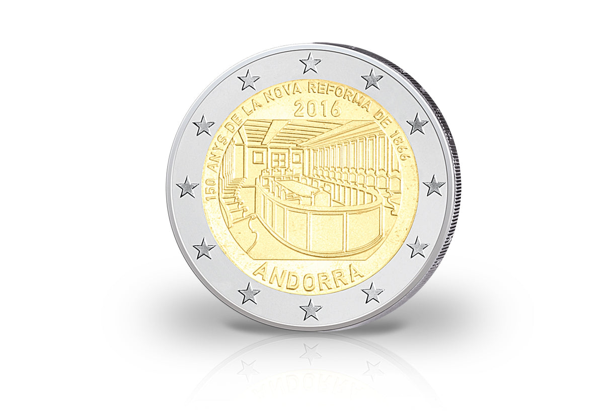 Pièce de 2 euros 2016 Andorre 150 ans de réforme andorrane 1866 st en Coincard