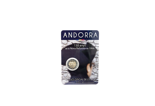 Pièce de 2 euros 2016 Andorre 150 ans de réforme andorrane 1866 st en Coincard