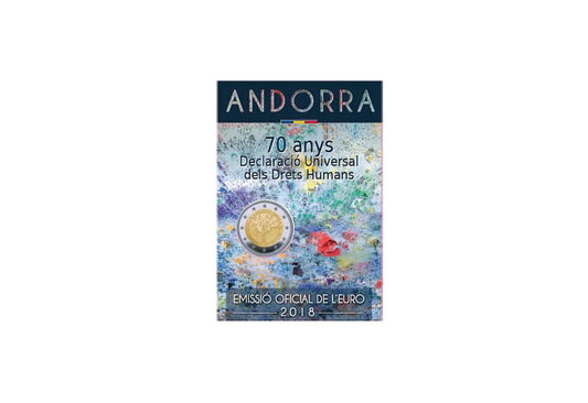 2 euros 2018 Andorre 70 ans de droits de l'homme, emballage blister