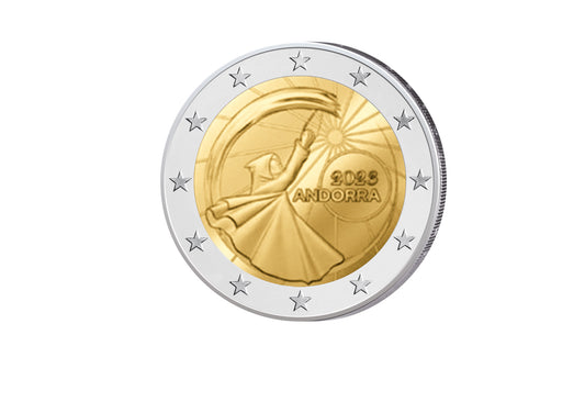 Carte de 2 euros pour le solstice d'été d'Andorre 2023