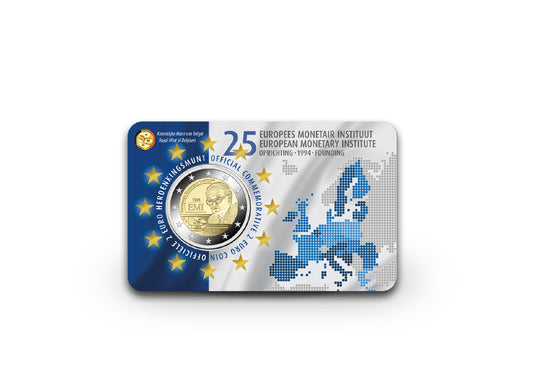 2 euros 2019 Belgique 25 ans Institut monétaire européen en Coincard