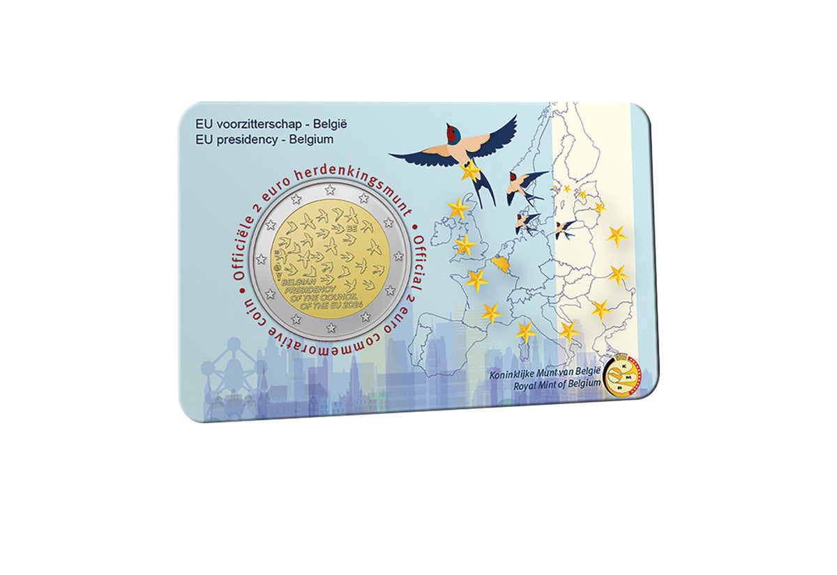 2 euros Belgique 2024 Présidence du Conseil de l'UE en Coincard st