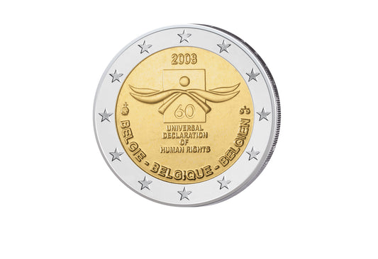 2 Euro 2008 Belgique 60 ans de droits de l'homme bfr.